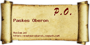 Paskes Oberon névjegykártya